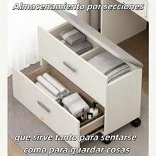 Tocador Mesita Influencer 700x400x830mm Blanco Con Tapa Abat - Negro - Ver 9