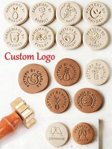 1pc 3cm Customized Pottery Stamp, Pottery Signature Stamp, Personalized Clay Stamp, Ceramic Stamp, Polymer Stamp, Custom Clay Stamp, Gift For Him - Multicolor - View 2