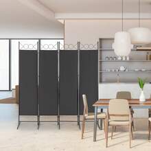 5.74FT 4-Fold Top With Shape 130g Polyester Cloth Plastic Feet Carbon Steel Frame Foldable Screen Black - Black - View 5