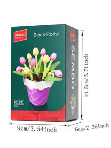 sembo Bộ lắp ráp cây mọng nước mini 300+ mảnh, khối lắp ráp sáng tạo DIY, cây cảnh mini - Trứng đào, Ánh hoàng hôn, Hoa hồng núi, Hoa sen ngọc bích đặc biệt, cây cảnh mini - Hoa hướng dương, Hoa hồng, Hoa tulip, Hoa anh đào, bộ bó hoa, gạch hoa hồng giả bằng nhựa, đồ chơi lắp ráp dành cho người lớn, đồ trang trí nhà cửa hình hoa vĩnh cửu, quà tặng cho Ngày Valentine, Ngày của Mẹ, kỷ niệm. - Nhiều màu - Xem 11