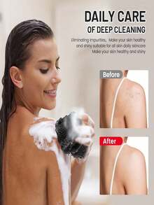 2个装非洲网状海绵，非洲去角质网，非洲沐浴海绵，非洲洗衣网，非洲加纳磨砂巾，身体去角质长网沐浴磨砂膏背部磨砂器，令肌肤光滑 - 2pc - 查看 6