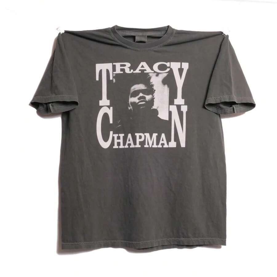 Camiseta de Tracy Chapman Crossroads, cantante, compositora, banda, Fast Car Single, Matters of the Heart, nueva gira de New Beginning, camiseta pesada descolorida - XL - Blanco y negro(no personalizable) - Ver 1