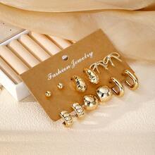 VKME Set de 12 piezas de pendientes con forma de lazo de material metálico - XH92825697/98 - Ver 3