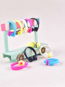 10件套时尚音乐节3D耳机树脂吊坠耳环、项链、钥匙扣、DIY饰品配件 - 耳機 - 查看 3