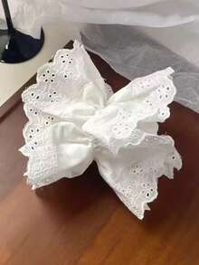 Elegant Lace Embroidered Scrunchies, Double-Layer Hair Ties, Ponytail Holder, Hair Scrunchies, Hair Accessories, Solid Color, Polyester, Suitable For All Seasons ,Scrunchy Hair Ties Makeup Home Gym Woman Accessories Head Accessories Elastic Band Hair Rubber Bands - Black - View 10