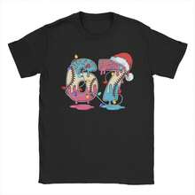 Camiseta de algodón para hombres de verano, camisetas de cuello redondo hippie, seis siete, béisbol, helado, meme genial, 67, luces navideñas divertidas - Negro - Ver 1