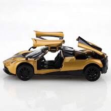 1辆1/43比例单色玩具车，男孩适用，部分锌合金材质，中国龙造型超跑玩具车，正品超跑玩具，超跑金属合金压铸模型，高品质合金压铸玩具车，中国龙造型超跑合金玩具车 - 金色 - 查看 3