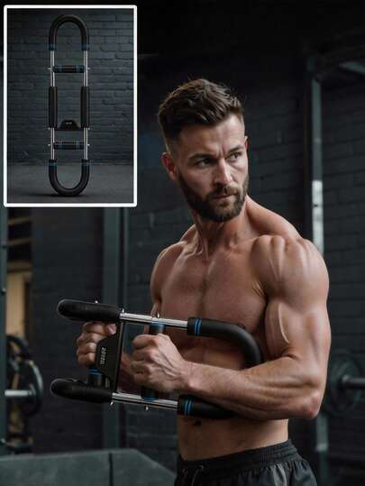 Armtrainer mit Federwiderstand – Verstellbarer Trainingsstab für Unterarme, Trizeps & Brust, Kompaktes Home-Gym Equipment