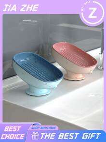 Octopus Suction Soap Dish, Plastic Oval Draining Soap Holder With Non-Slip Base, Bathroom Countertop Soap Tray, Home Kitchen Bathroom Accessory, Lightweight Luxury Design - Multicolor - View 5