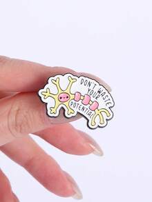 2pcs Neuron Science Geek Inspirational Badges, Building Block Synapse Design, Neuroscience Student Daily Motivation & Fun Identity Expression - Multicolor - View 6