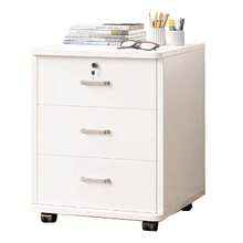 Gabinete de almacenamiento de cajones wood pila de 3 niveles | Organizador multiusos para dormitorio, oficina y baño | Ideal para juguetes, libros y artículos esenciales del hogar, opción de almacenamiento debajo de la mesa, almacenamiento debajo de la mesa - Blanco - Ver 1