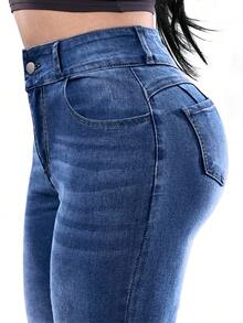 Women's Butt Lifting Jeans, High Stretch Leggings, Fashionable And Elegant, Suitable For Dates, Commuting, Casual Travel, Valentine's Day And New Year Wear - Dark Blue - View 7