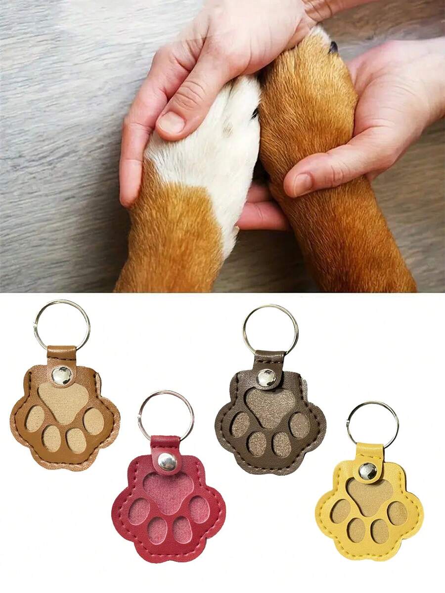 2/5件装皮革宠物毛发收集钥匙扣，创意宠物毛发收纳吊坠，可爱猫狗毛发包挂饰