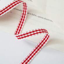 5yards 10mm Wavy Edge Plaid Ribbon Grid Bows & Ribbons For Home Wedding Christmas Valentine's Day Decorations DIY Gift Wrapping - Pick Colors - View 7