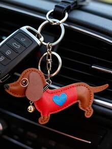 Breloc din piele ecologică cu model teckel drăguț, breloc teckel la modă, accesoriu elegant pentru breloc cu animale, breloc decorativ, breloc pentru geantă de student/cuplu, cadou de petrecere, accesoriu decor pentru rucsac, cadou ideal pentru femei - Multicolor - Vizualizare 6