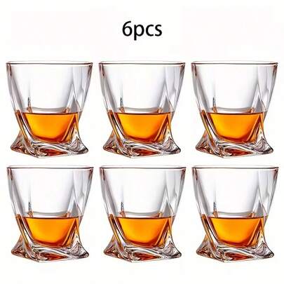 6个造型独特的威士忌酒杯、鸡尾酒杯、烈酒杯、葡萄酒品鉴杯、白兰地杯，可放入洗碗机清洗