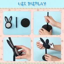1pc Cute Rabbit Shaped Adjustable Phone Stand, Desktop Cute Rabbit Phone Holder Compatible With All Phones, Phone Accessories, Workspace Accessories, Rabbit Design, Fun Decor, Cute Rabbit Phone Stand, Desktop Angle And Height Adjustable Phone Support - Rabbit Support - View 10