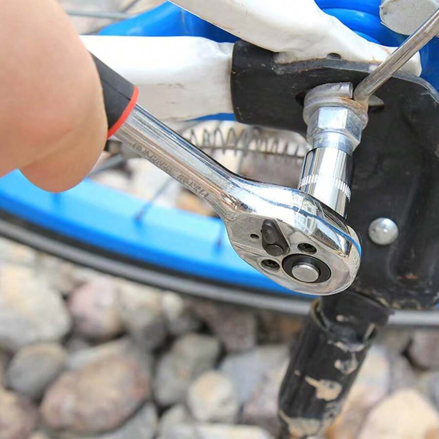 Ratchet Wrench, 24 Teeth, Straight Handle, 72 Teeth, Curved Handle, Quick Release, Dual-Direction, Auto Repair Hardware Tool - Multicolor - View 1