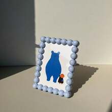 Khung ảnh nhựa đính hạt dễ thương 6 inch, khung ảnh để bàn đáng yêu, giá đỡ trưng bày khung ảnh trang trí, phụ kiện trang trí nhà cửa | Khung để bàn, trang trí bàn làm việc phong cách mộc mạc, điểm nhấn nhà hiện đại, quà tặng tân gia, giá trưng bày ảnh, kiểu giấy được chọn ngẫu nhiên - nhiều màu - Xem 5