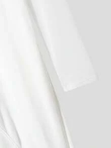 INCERUN Mens High Neck Long Sleeve Mesh Sheer Patchwork Asymmetrical Hem Blouse Shirt Tops Party Club Slim Fit T-Shirt - trắng - Xem 7