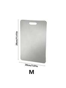 1pc High-Quality Double-Sided Stainless Steel Cutting Board - Reinforced Durable, Anti-Mold, Suitable For Kitchen And Dining, Easy To Clean With Water, Hygienic - Silver - View 13