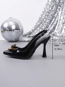 Women's Fashionable Sexy Pointed Toe High Heels - Black - View 3