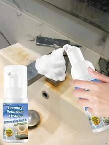 jakehoe 多用途去污剂,浴室清洁剂,无需冲洗,便携式设计,适用于厨房、浴室和办公室清洁。省时省力,轻松彻底清洁马桶、浴缸和瓷砖。馈赠亲友佳品,尤其适合节假日。(新旧款随机发货) - 彩色 - 查看 3