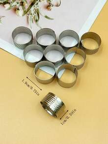 10pcs Adjustable Thimble Rings, Open Design Metal Finger Protectors, Gold & Silver Colors, Essential For Sewing, Embroidery, Leathercraft, DIY Handcraft, Great Gift For Crafters - 10 Thimbles - View 11
