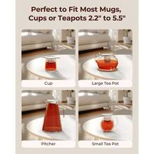 Extra Fine Mesh Tea Strainer With  Silicone Infuser For Loose Leaf Tea Single Cup Steeping Coffee Rooibos Herbal Teas 304 Stainless Steel - 1 - View 4