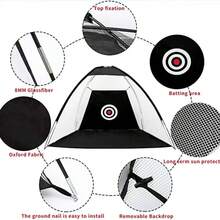 2m Golf Practice Net, Suitable For Indoor And Outdoor Swing, Hitting Cage For Golfing, Easy To Store And Install, Gift For Golf Enthusiasts - Black - View 3