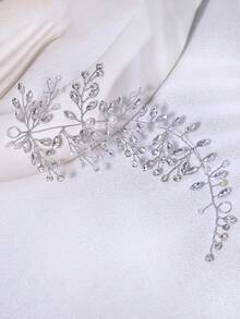 1pc Minimalist Crystal Bridal Waist Belt, Handmade Women's Fashion Waist Sash Suitable For Evening Gowns, Wedding Dresses - Multicolor - View 4