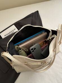 2026 New Casual Commuter Tote Bag For Women, Large Capacity One Shoulder Crossbody Bag, Retro Fashion Lightweight Backpack - White - View 4