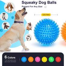 3 Peças Brinquedos de Bolas Squeaky para Cachorro, Bola de Espiga para Mastigação de Cachorro, Brinquedos Flutuantes para Piscina de Cachorro, Brinquedos de Borracha TPR para Busca de Cachorros Pequenos, Brinquedos para Morder por Tédio, Limpeza Dental para Cachorros Médios e Pequenos - Multicolorido - Visão 16