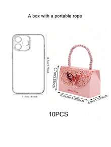 10pcs Butterfly Cutout Portable Mini Gift Box - Pink - View 7