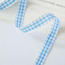 5yards 10mm Wavy Edge Plaid Ribbon Grid Bows & Ribbons For Home Wedding Christmas Valentine's Day Decorations DIY Gift Wrapping - Pick Colors - View 8