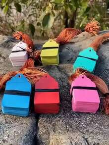 100pcs Hanging Plant Tags, Plastic Waterproof Sunproof Non-Fading PVC Tags, Waterproof Plastic Hanging Tags Garden Markers, Waterproof Succulent Plant Labels - Multicolor - View 2