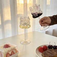 Grape Stemmed Glass, Creative Butterfly Embossed Goblet, High-Quality Red Wine Glass, Couple Wine Glasses - Transparent - View 2