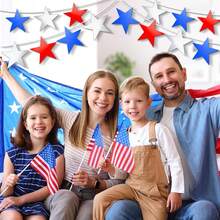 FOBSME 120 Pieces Patriotic Star Cutouts Red Blue Silver Paper Star Cutout 4th Of July Stars Aluminum Foil Paper Cutouts 6 Inch Glitter Stars Decor For  Day Memorial Day Party Supply - 紅色 - 查看 6