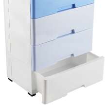 Gabinete de almacenamiento de plástico con múltiples cajones - Organizador multiusos duradero para sala de estar y dormitorio, ideal para suministros de costura y más, no impermeable, varios tipos de cierre, forma rectangular, cajas de almacenamiento para organizar - Celeste - Ver 4