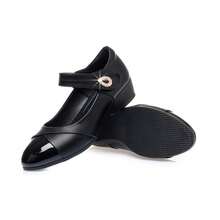 Zapatos planos cómodos de cuero suave para mujer Zapatos de cuero con tacón bajo para mujer - Negro - Ver 5