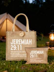 Petit sac à main pour femme avec lettrage Jeremiah. Sac à bandoulière élégant, organisateur de cosmétiques, sac de toilette léger et pliable, sac de courses multifonctionnel, parfait pour ranger les fournitures de bureau, les essentiels de voyage et les articles du quotidien. Convient pour les vacances, les trajets, les courses, les fêtes. Cadeau d'anniversaire, cadeau de Ramadan, accessoire de mariage, cadeau de Pâques, cadeau pour demoiselle d'honneur - Multicolore - Voir 4