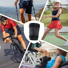 1pc Thigh Compression Sleeve With Adjustable Non-Slip Compression Strap, Elastic & Breathable, Suitable For Men & Women Sports, Fitness, Running - Black - View 7