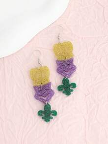 Pendientes de la serie de carnaval, de moda y únicos, adecuados para usar en vacaciones o combinar con atuendos - Multicolor - Ver 4