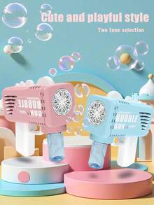 Automatic Dinosaur Handheld Bubble Machine - Summer Electric Water Bubble Toy - Available In Blue And Pink, Suitable For Boys And Girls. Handheld Multi-Hole Bubble Gun (Batteries And Bubble Liquid Not Included) - Multicolor - View 9