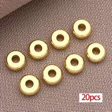 20颗扁平圆形黄铜珠，18K镀金隔珠，适用于DIY耳环、手链、项链等首饰制作 - 彩色 - 查看 11
