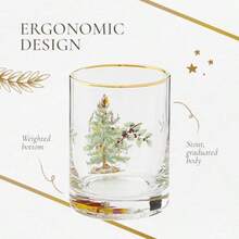 Spode Christmas Tree- 14 Oz Glasses With Gold Rims Set Of 4 (Clear4 Count (Pack Of 1)) - Transparent - View 6