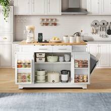 Mobile Storage Islands - White+Natural + MDF + European - View 5