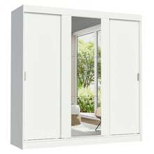 Ropero Doble Madesa Reno 3 Puertas Corredizas 1 Espejo Color Blanco - Blanco - Ver 11