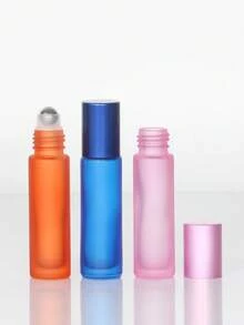 1/2/3/5pcs 10ml Multi-Color Smooth Perfume/Essential Oil Refillable Glass Roll-On Bottles, Portable Liquid Containers For Travel - Multicolor - View 7