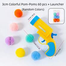 猫玩具互动解闷毛球发射器逗猫球猫玩具自娱自乐宠物用品 - 彩色 - 查看 2